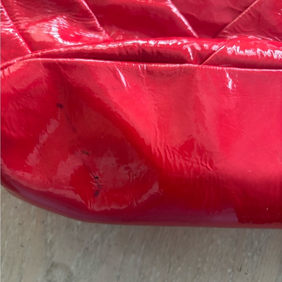 COACH Red Patent Leather Bag with Gold Accents - Picture 5 of 12